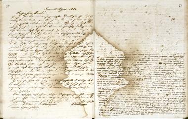 Copy of letter by Schliemann, Heinrich to Schliemann, Ekaterina Pyotrovna, 1864