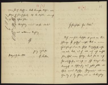 Letter sent by Keller, Otto to Schliemann, Heinrich, 1881