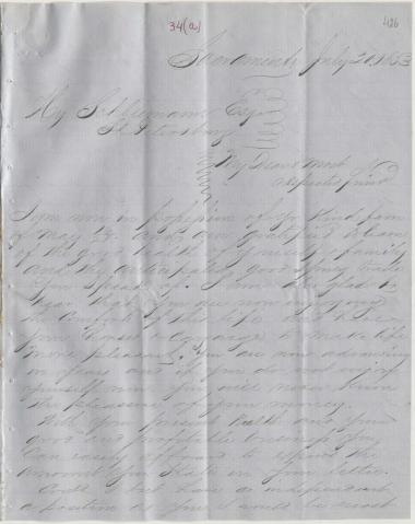 Letter sent by Grim, A. K. to Schliemann, Heinrich, 1853