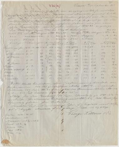 Letter sent by Kellner, George to Schliemann, Heinrich, 1853
