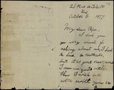 Letter sent by Schliemann, A. to Schliemann, Heinrich, 1877