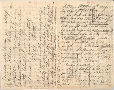 Letter sent by Smith, Philip to Schliemann, Heinrich, 1883