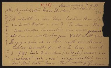 Letter sent by Ascherson, Paul to Schliemann, Heinrich, 1880