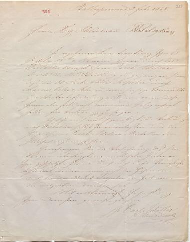 Letter sent by Schiller, Carl to Schliemann, Heinrich, 1855