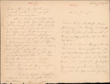 Letter sent by Richers, Etha to Schliemann, Heinrich, 1883