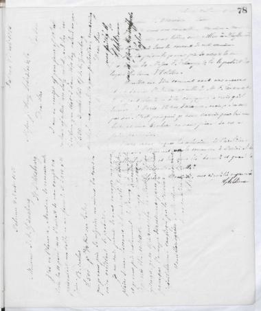 Copy of letter by Schliemann, Heinrich to Beaurain, Polynice, 1875