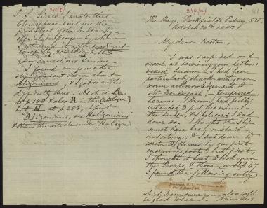 Letter sent by Smith, Philip to Schliemann, Heinrich, 1880