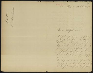 Letter sent by Hirschmann, Francis to Schliemann, Heinrich, 1881