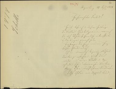 Letter sent by Schels, August to Schliemann, Heinrich, 1878