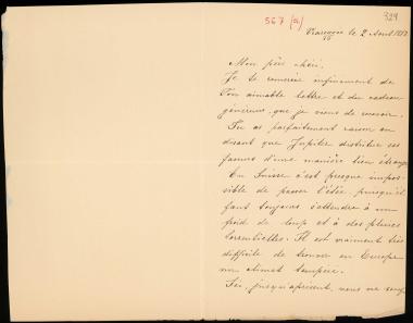 Letter sent by Schliemann, Nadezhda Andreyevna to Schliemann, Heinrich, 1888