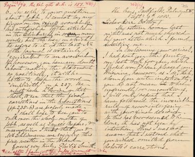 Letter sent by Smith, Philip to Schliemann, Heinrich, 1883