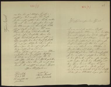 Letter sent by Jacob, Agnes to Schliemann, Heinrich, 1886