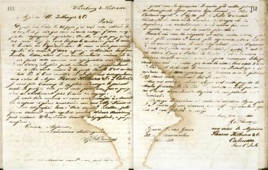 Copy of letter by Schliemann, Heinrich to Gaver, L. 1864