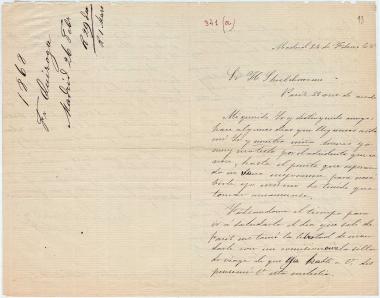 Letter sent by Luirogo, Francesco to Schliemann, Heinrich, 1868