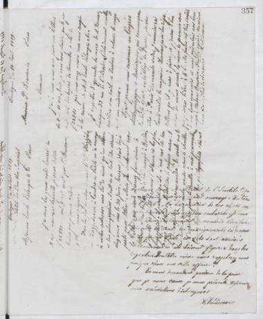 Copy of letter by Schliemann, Heinrich to Beaurain, Polynice, 1889