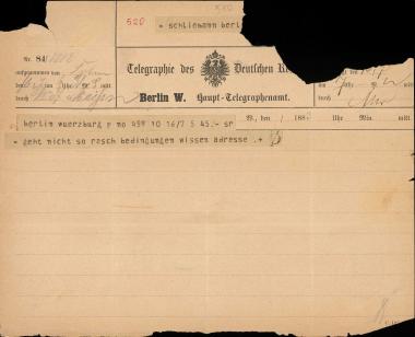 Letter sent by Tröltsch, Auguste to Schliemann, Heinrich, 1883