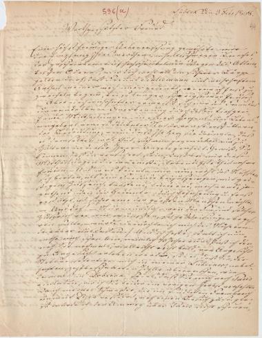 Letter sent by by unknown sender to Schliemann, Heinrich, 1869