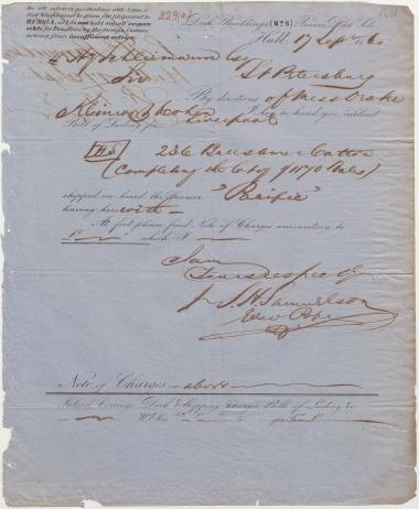 Letter sent by Samuelson, S. H. to Schliemann, Heinrich, 1860