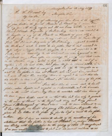 Copy of letter by Schliemann, Heinrich to Stewart, L. H. 1869