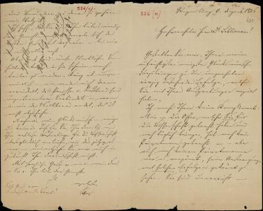 Letter sent by Schels, August to Schliemann, Heinrich, 1876
