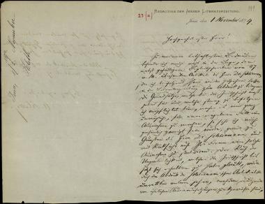 Letter sent by Klette, A. to Schliemann, Heinrich, 1874