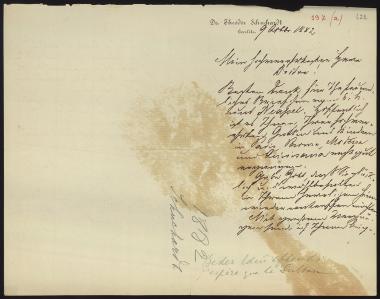 Letter sent by Schuchardt, Theodor to Schliemann, Heinrich, 1882