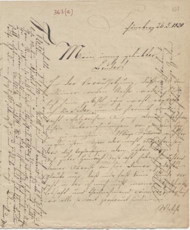 Letter sent by Schliemann, Paul to Schliemann, Heinrich, 1850