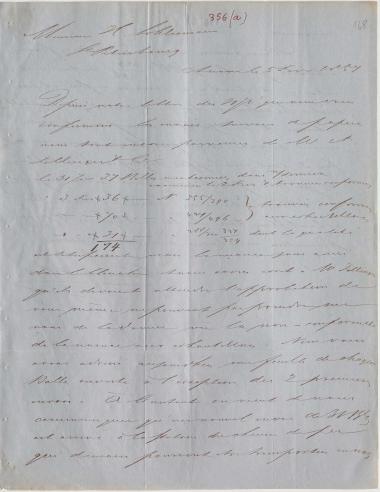 Letter sent by Coomans & Born to Schliemann, Heinrich, 1857