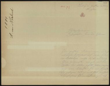 Letter sent by Nordeck, Albertina  to Schliemann, Heinrich, 1881