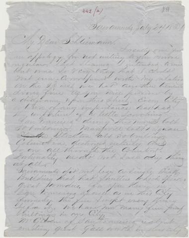 Letter sent by Grim, A. K. to Schliemann, Heinrich, 1854