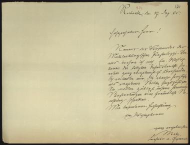 Letter sent by Matz, Friedrich to Schliemann, Heinrich, 1886