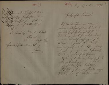 Letter sent by Schels, August to Schliemann, Heinrich, 1878