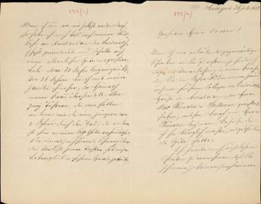 Letter sent by Scheurlen, August to Schliemann, Heinrich, 1884