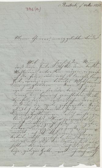 Letter sent by Schliemann, Louise to Schliemann, Heinrich, 1850