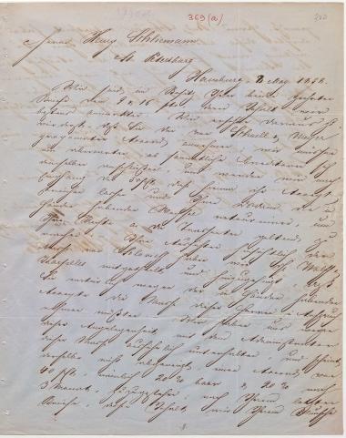 Letter sent by Schröder, Henry J. & Co. to Schliemann, Heinrich, 1858