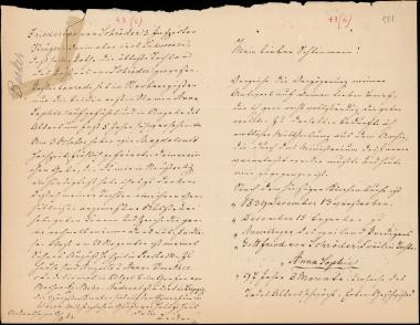 Letter sent by Becker, ? to Schliemann, Heinrich, 1884