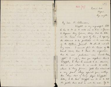 Letter sent by Sayce, Archibald Henry to Schliemann, Heinrich, 1883