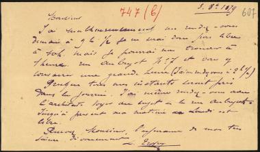 Letter sent by Tropey, L. to Schliemann, Heinrich, 1879