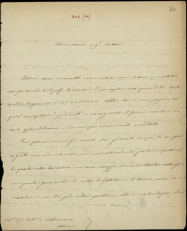 Letter sent by Gozzadini, G. to Schliemann, Heinrich, 1874