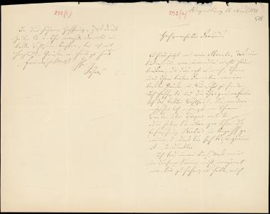 Letter sent by Schels, August to Schliemann, Heinrich, 1884