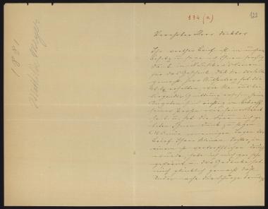 Letter sent by Meyer-Hückstaedt, Mathilde to Schliemann, Heinrich, 1881