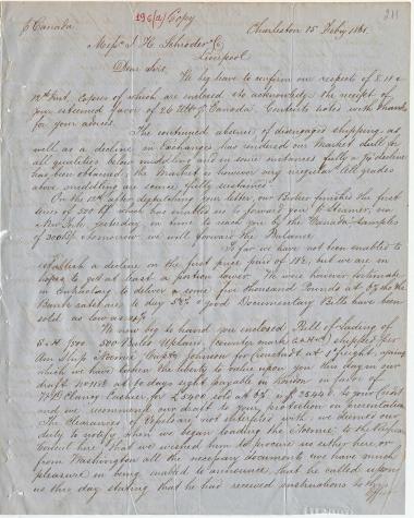 Letter sent by Schröder, Henry J. & Co. to Schliemann, Heinrich, 1861