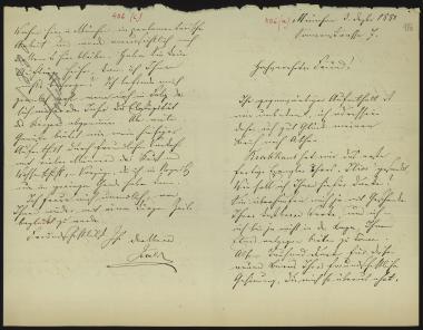 Letter sent by Schels, August to Schliemann, Heinrich, 1880