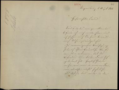 Letter sent by Schels, August to Schliemann, Heinrich, 1878
