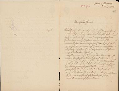Letter sent by Sager, W. to Schliemann, Heinrich, 1883