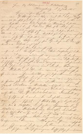 Letter sent by Cohn, Marcus & Son to Schliemann, Heinrich, 1855
