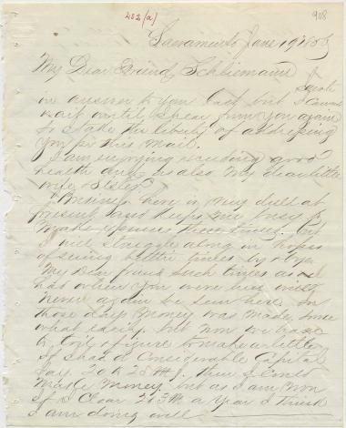 Letter sent by Grim, A. K. to Schliemann, Heinrich, 1856