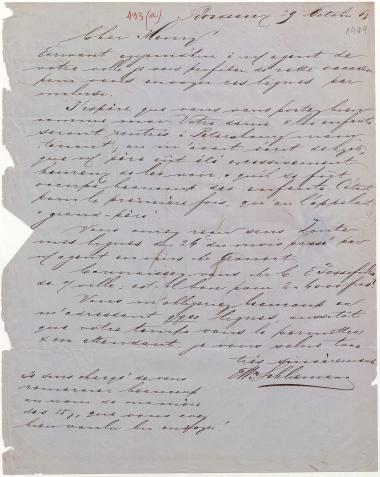 Letter sent by Schliemann, Ernst Wilhelm to Schliemann, Heinrich, 1863