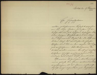 Letter sent by Gibelius, Oscar to Schliemann, Heinrich, 1886