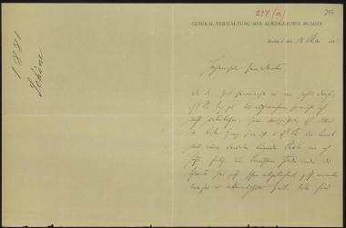 Letter sent by Schöne, Richard to Schliemann, Heinrich, 1881